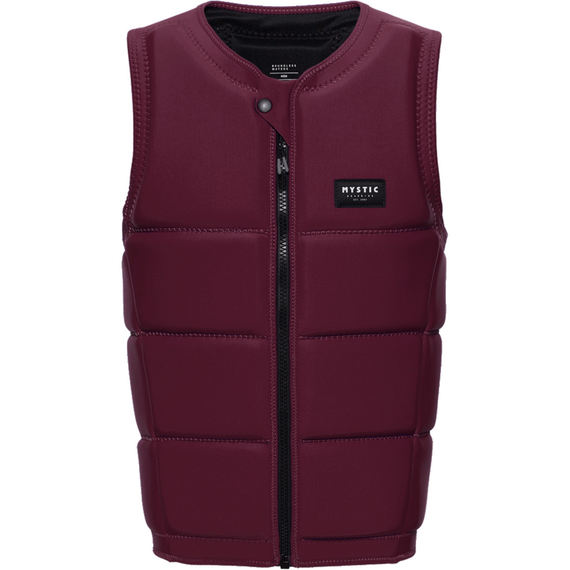 2026 Mystic Hommes Star Front Zip Gilet Wake Impact 35005.240245 - Oxblood Red